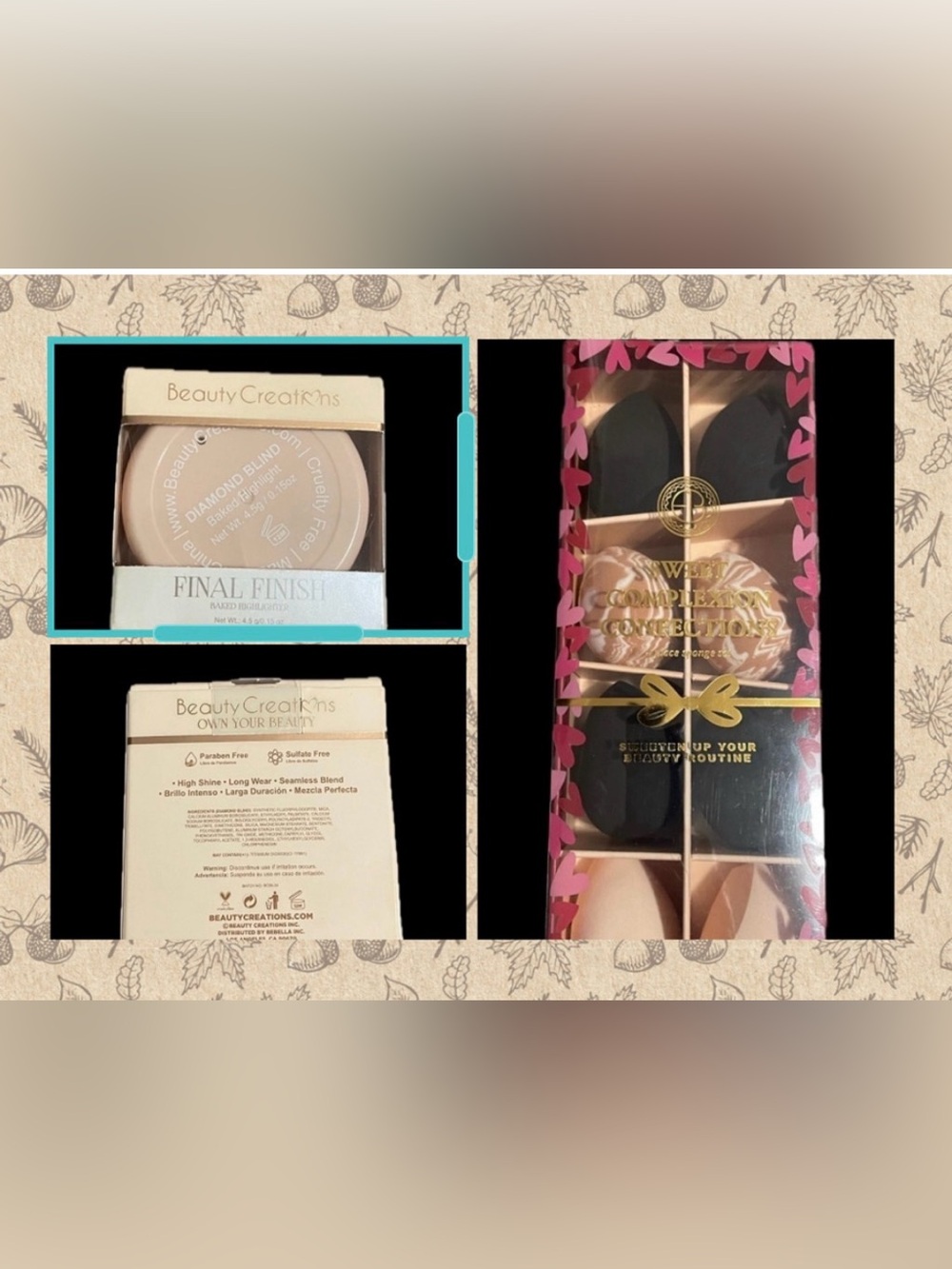 Beauty Creations Highlighter Sponge Set Bundle NWT